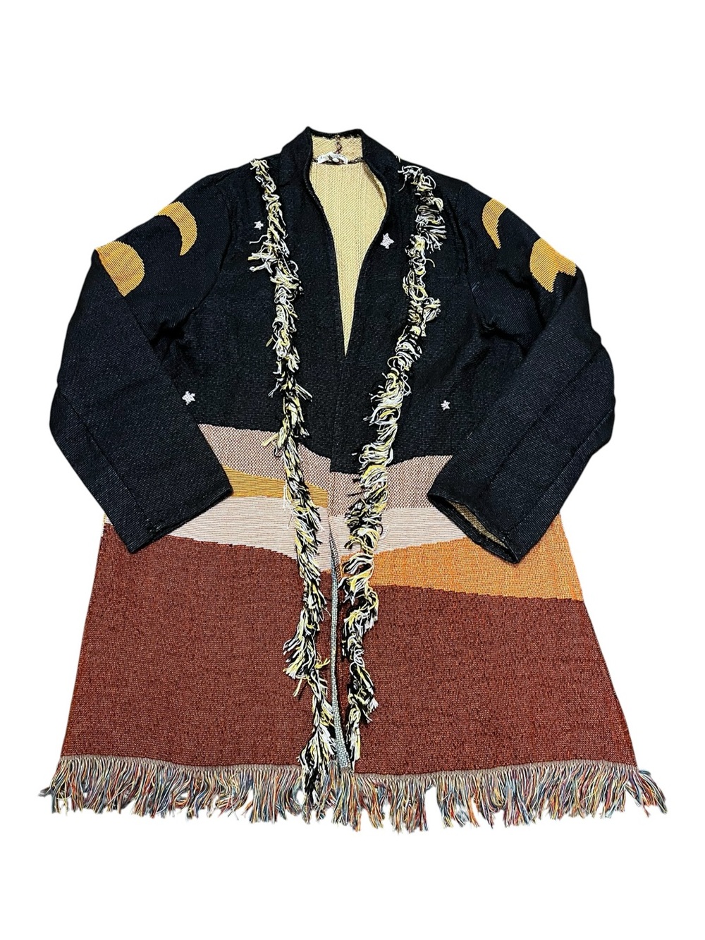Earthbound Tapestry Blanket Sweater Jacket Celestial Mountain Print